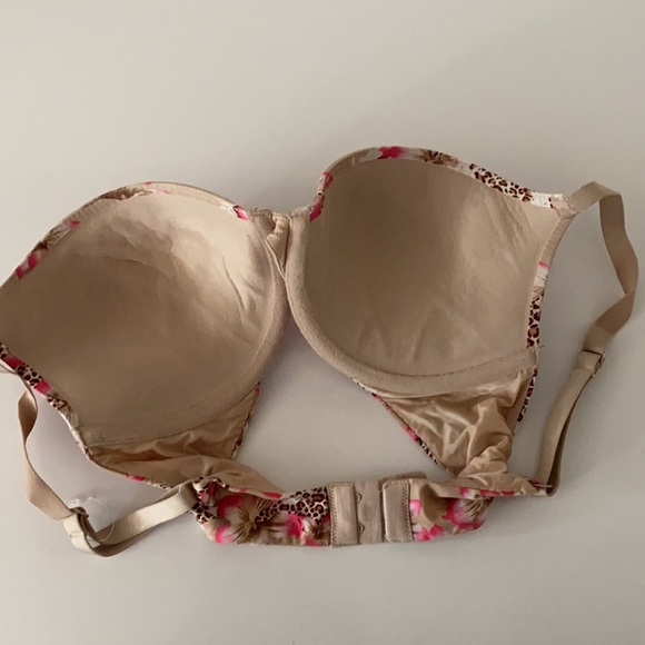 Victoria’s Secret Plunge 32DD Bra Cheetah Print Floral Bling Padded adjustable - Picture 6 of 7